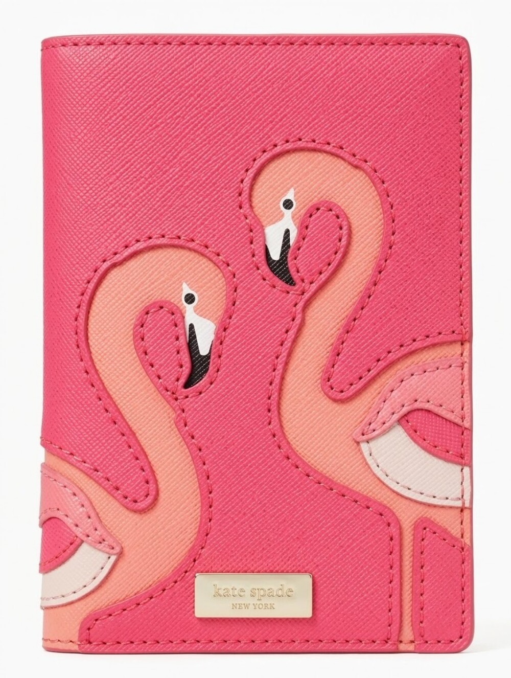 kate spade Take A Walk On The Wild Side Flamingo Leather Passport Holder